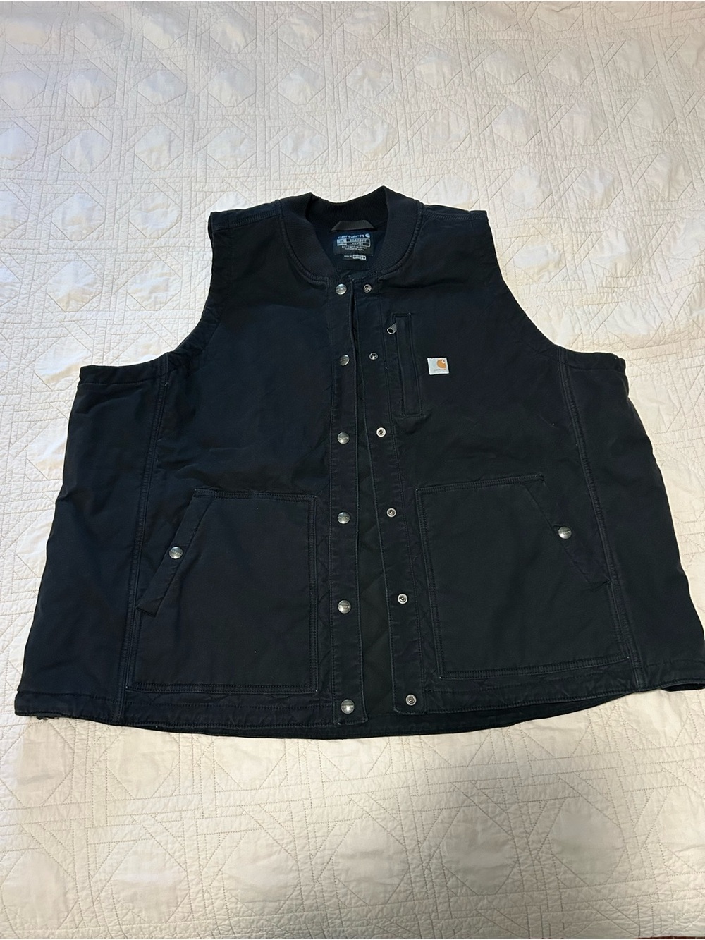 Carhartt Black Sleeveless Work Vest with Utility Pockets